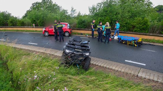 Quadrijder ernstig gewond na aanrijding, bestuurder reed onder invloed van drugs