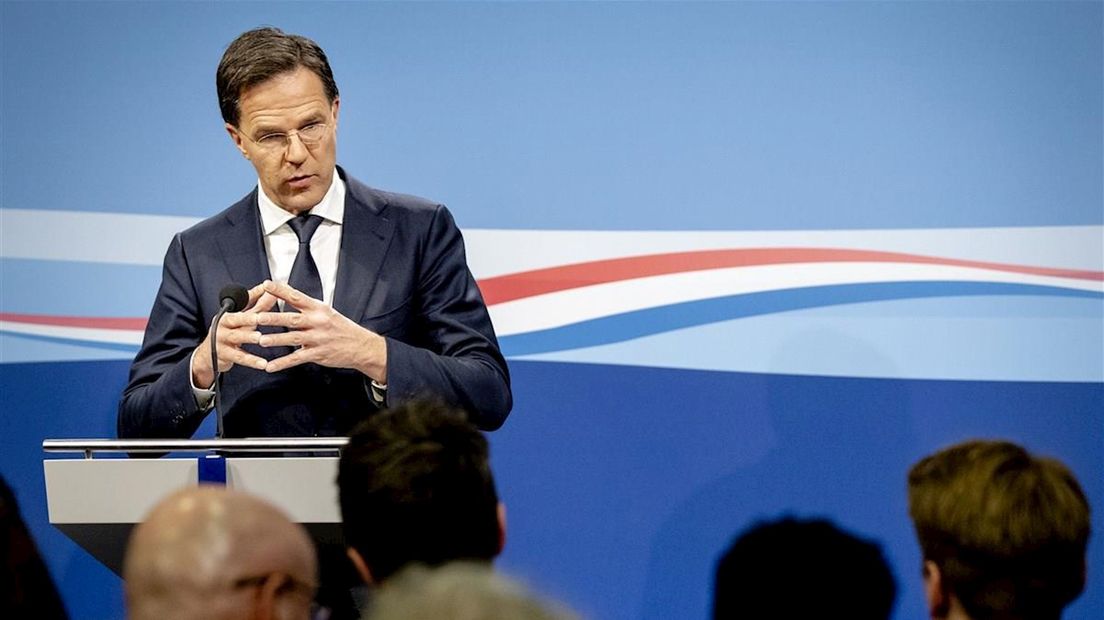 Premier Rutte tijdens een eerdere persconferentie