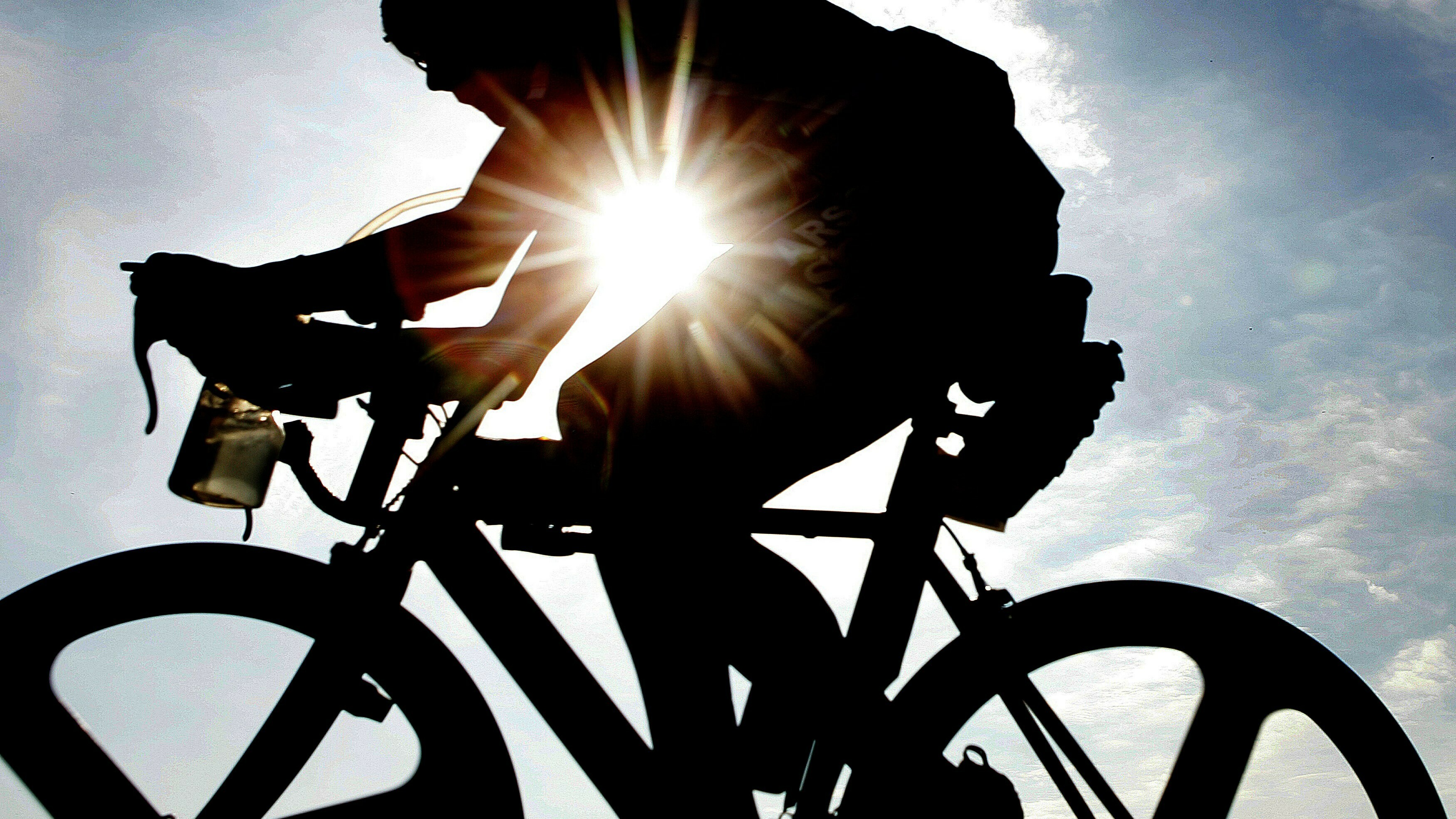 Een deelnemer aan een triatlon (niet die van Leeuwarden)