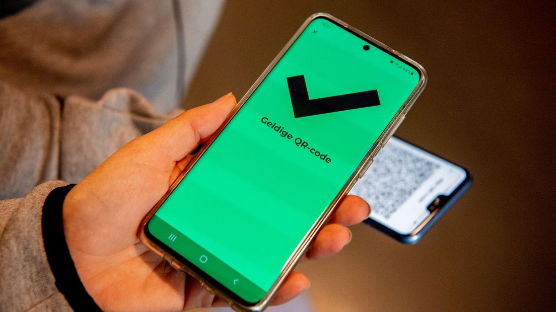 Dit groene scherm moet je op je telefoon krijgen als je toegang wil tot een evenement of nachtclub