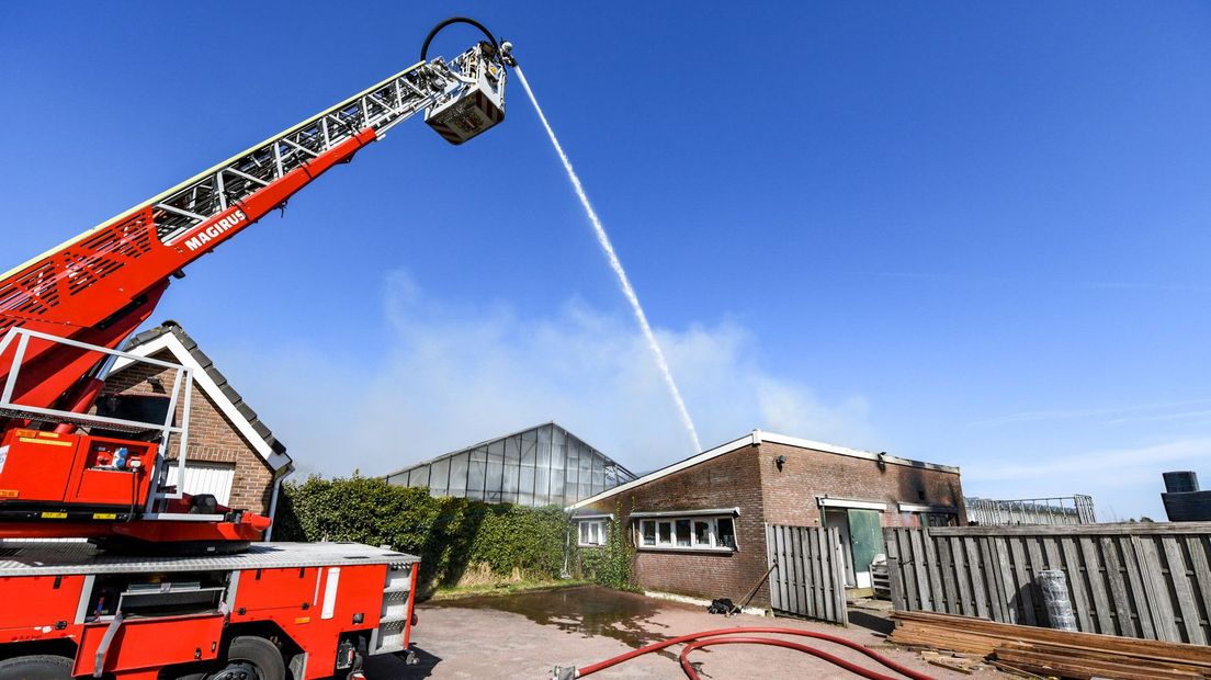 Brandweer aan het blussen