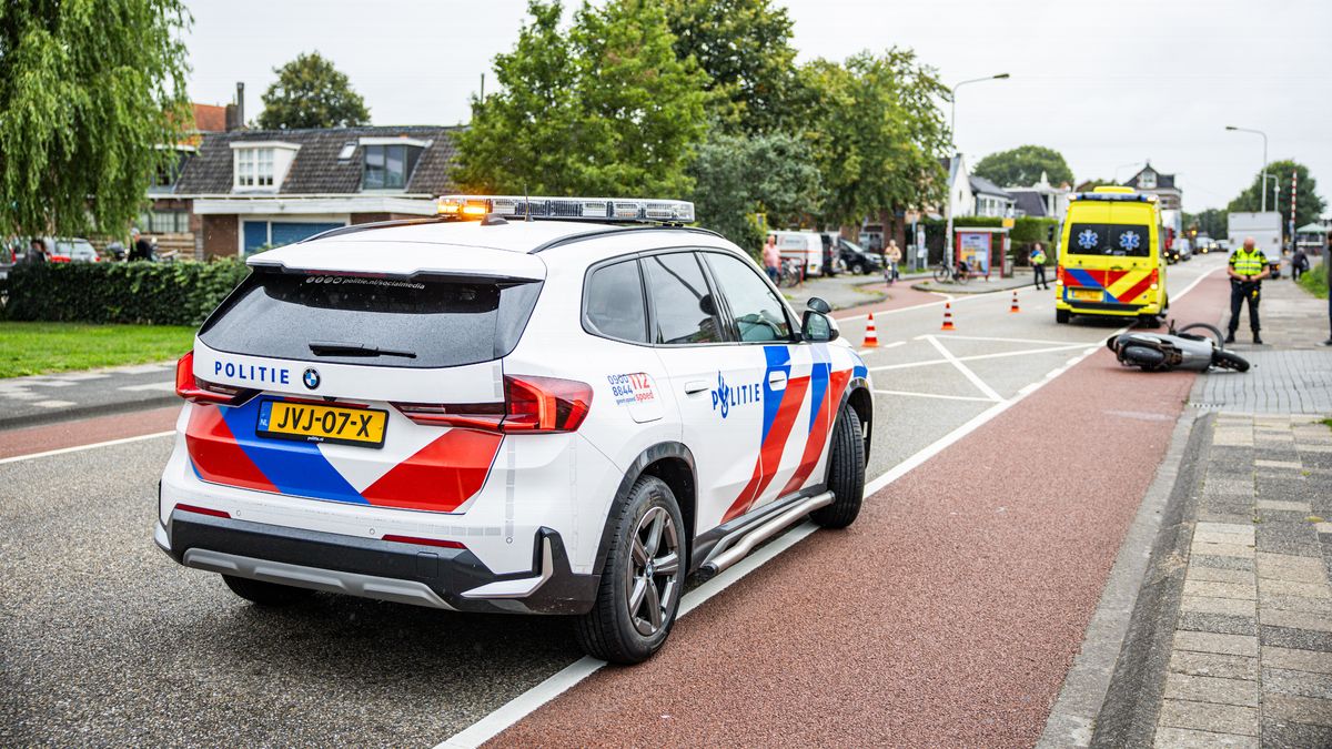 Files in binnenstad van Sneek na ongeluk