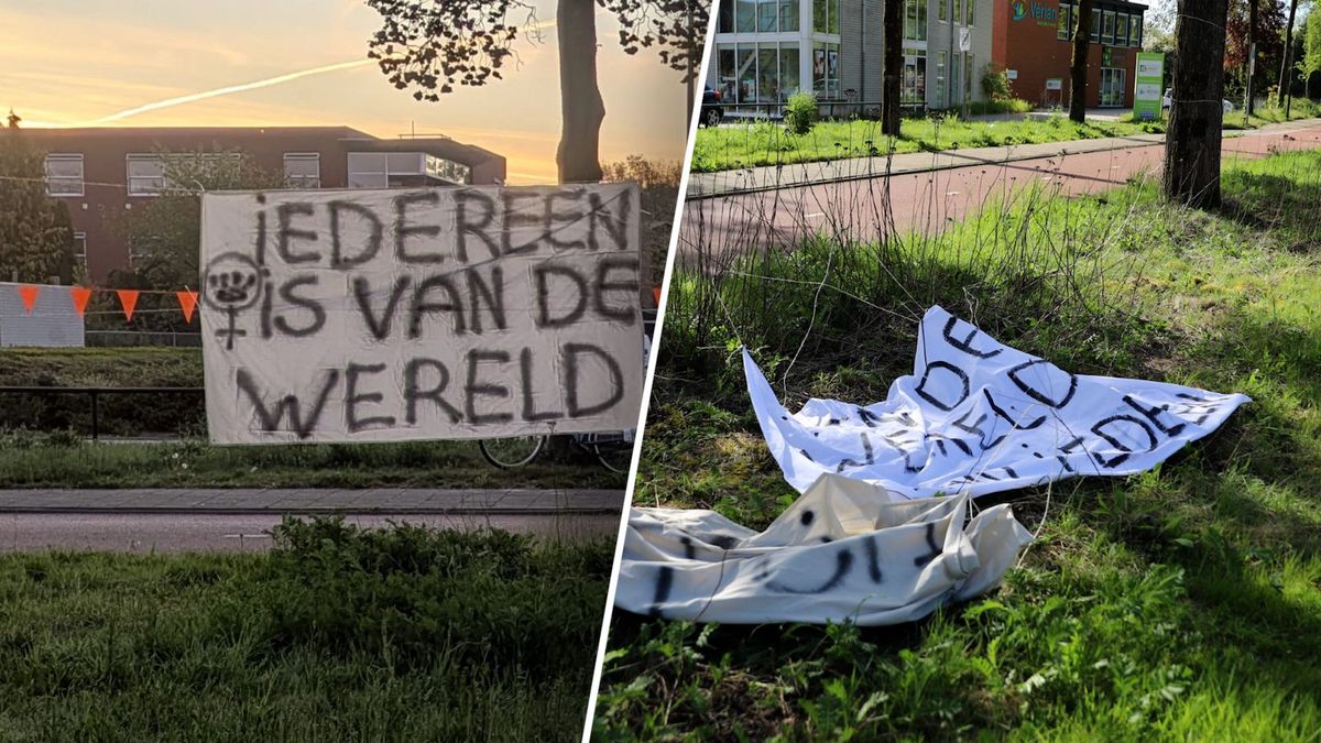 Dolle Mina's verwelkomen vluchtelingenopvang met spandoeken: 'Negatieve reacties krijgen te veel aan