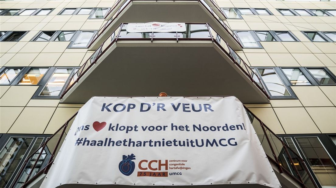 Actie tegen de voorgenomen sluiting in het ziekenhuis in Groningen