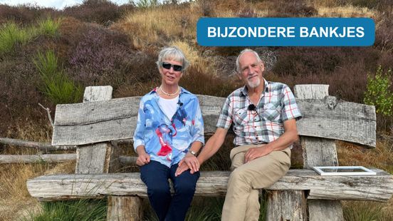 Een bankje op de Mookerheide dat van Theo en Els werd Home