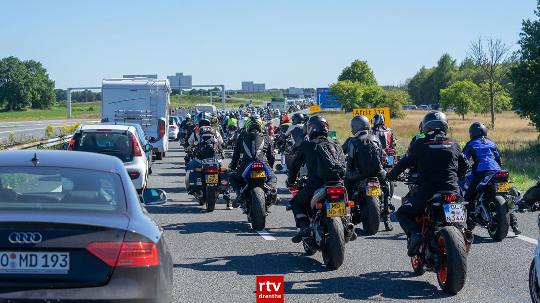 Vorig jaar ging de afvoer van al het TT-verkeer niet goed (Rechten: Kim Stellingwerf / RTV Drenthe)