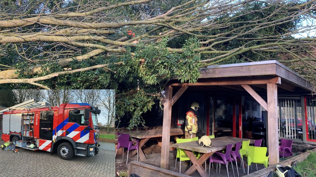 De eerste uitruk van de nieuwe wagen van de brandweer Hardenberg was maar een paar meter rijden