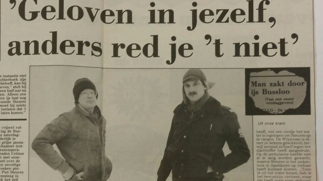 Piet Steures uit Wilp heeft donderdag de man ontmoet die 30 jaar geleden zijn leven redde. Piet, toen 40 jaar oud, schaatste op 17 januari 1987 over de dichtgevroren plas bij Bussloo. Vlakbij restaurant De Middelburg zakte hij door het dunne ijs.