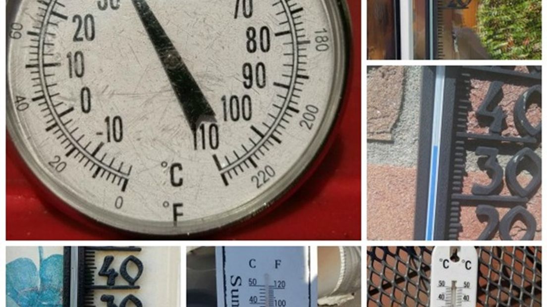 Foto's van thermometers op onze Facebookpagina vorig jaar