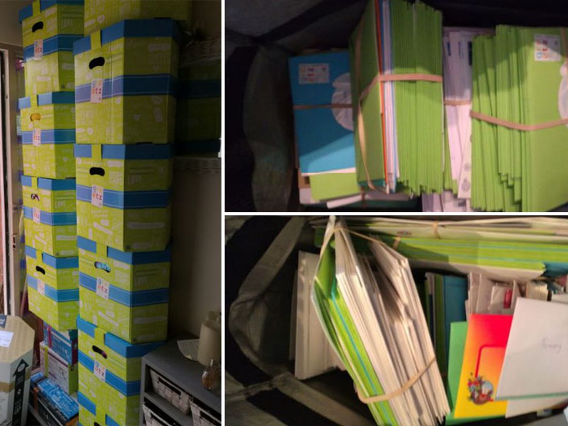 Opslag puilt uit met kaarten en cadeaus voor Tommy