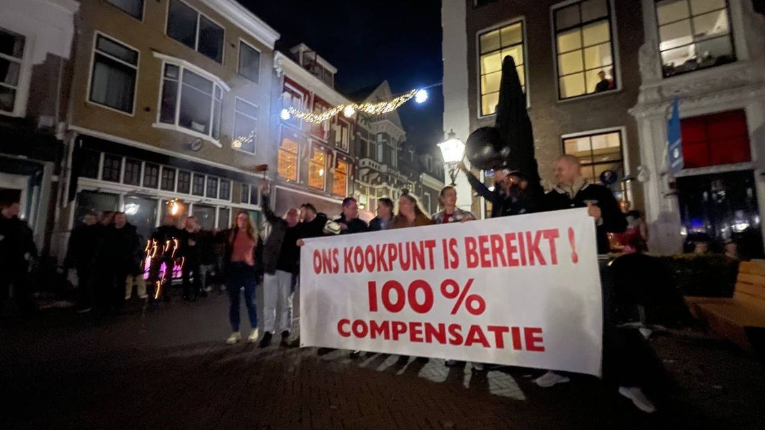 Protest van de horeca in Zwolle
