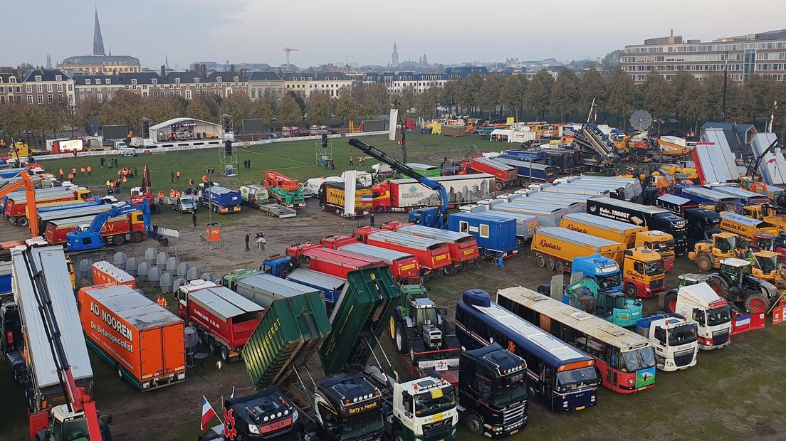 Onder meer bouwers protesteerden op het Malieveld