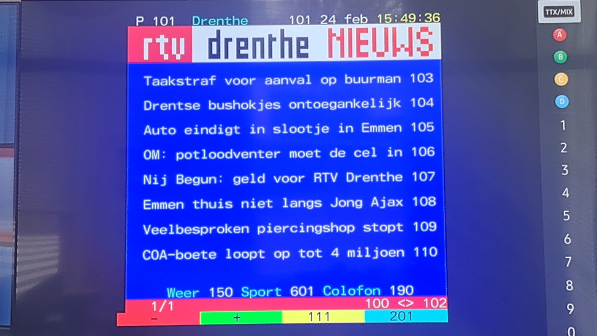 Storing op teletekstpagina RTV Drenthe verholpen