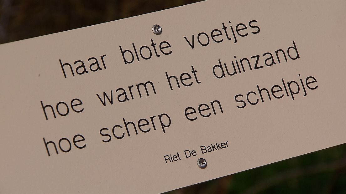 Een van de haiku's bij Cadzand-bad