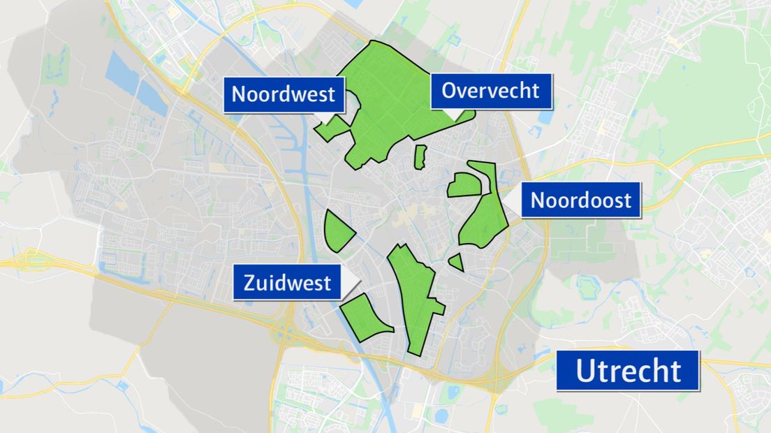 Deze delen van Utrecht moeten in 2030 aardgasvrij zijn.