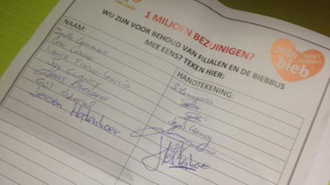 De handtekening van de wethouder onder de petitie