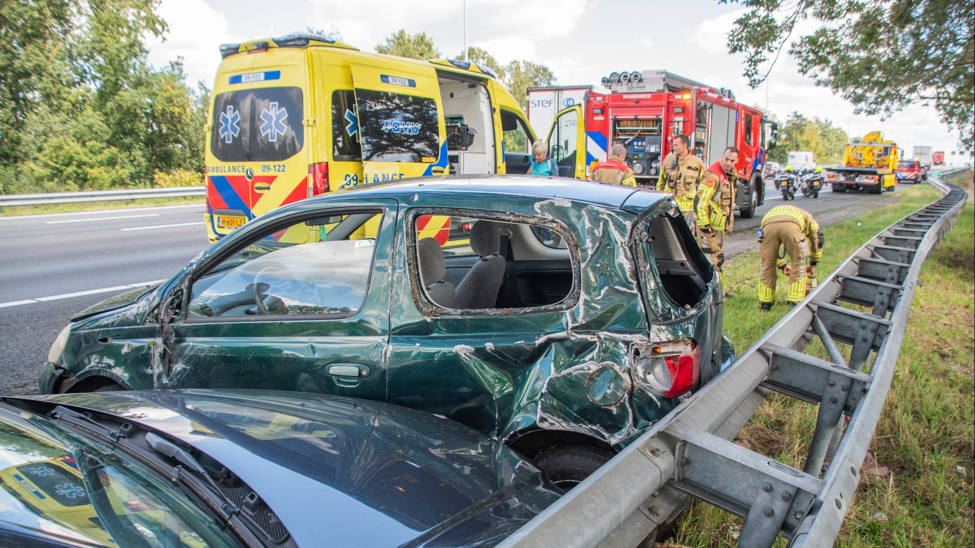 Ongeluk tussen 2 auto's, bestuurder onder invloed aangehouden