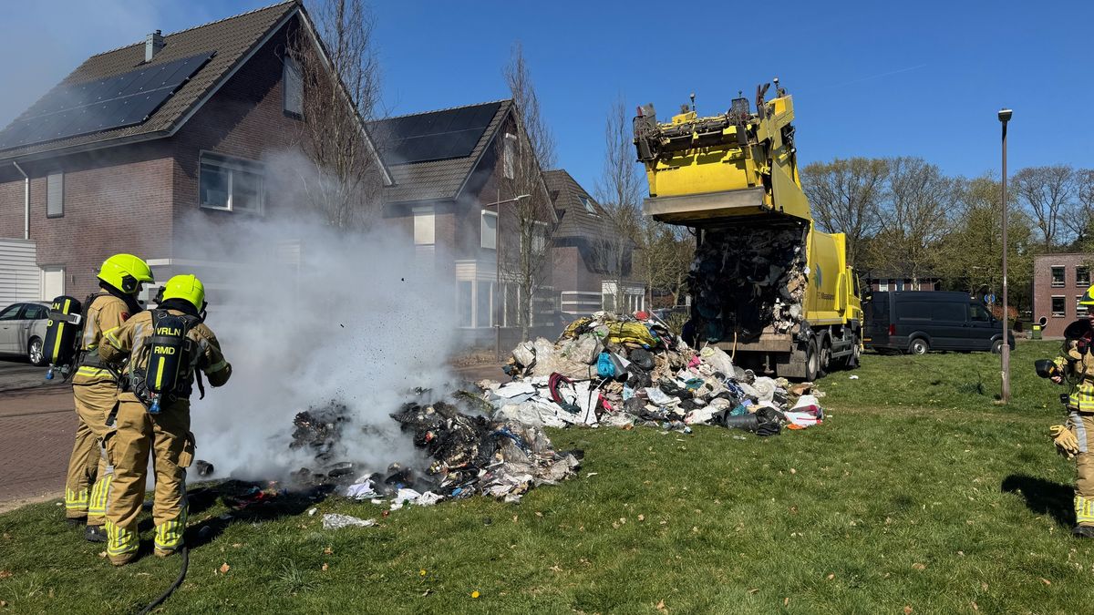Afval in vuilniswagen vat vlam in Herkenbosch