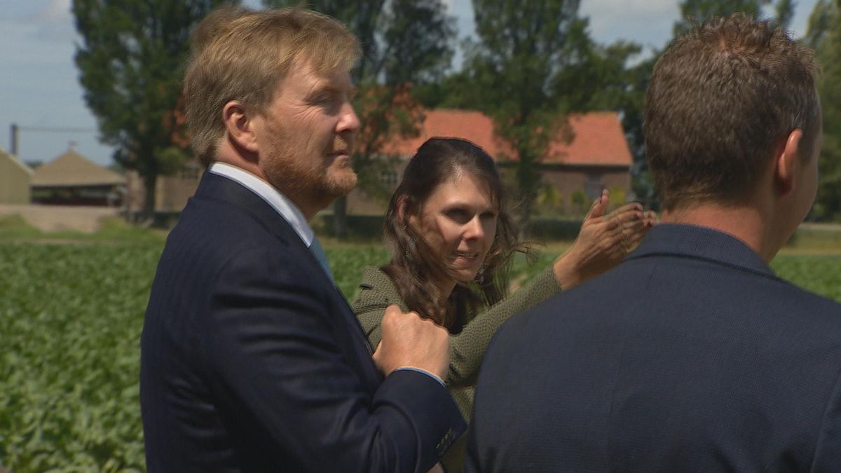 Koning neemt uitgebreid de tijd voor familie Van der Poel in Abbenbroek