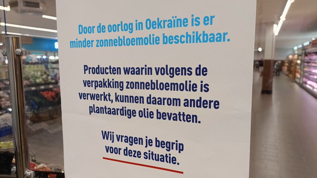 Mededeling over zonnebloemolie in een filiaal van Aldi