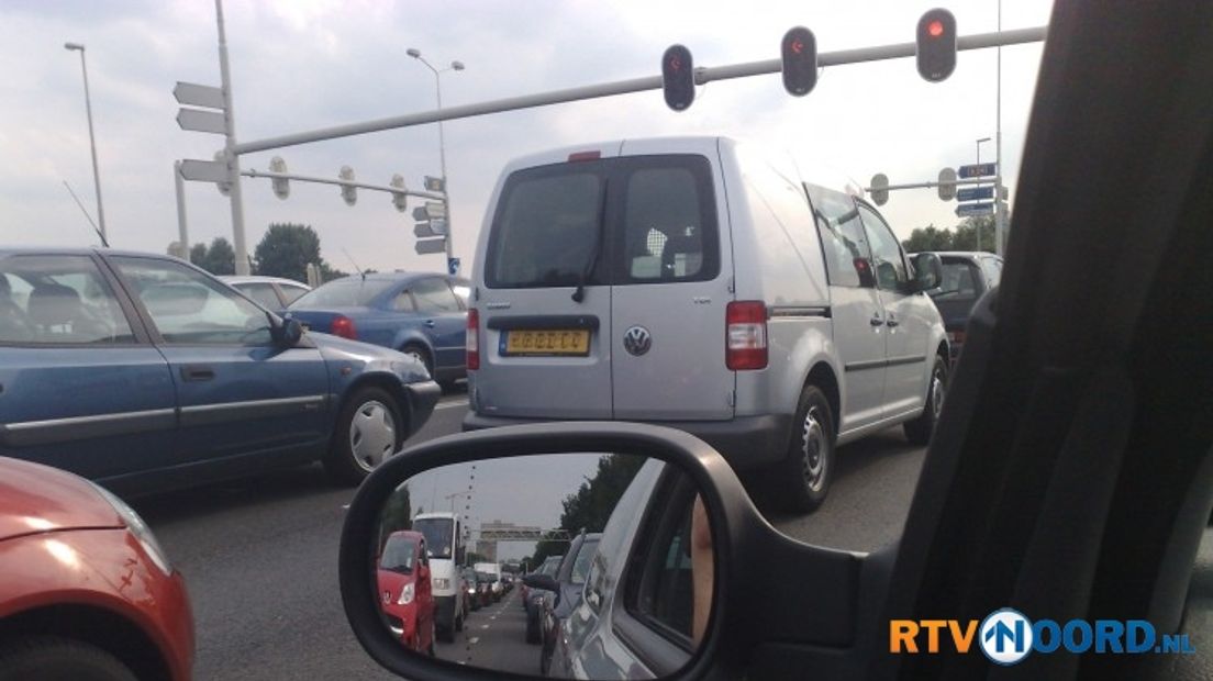 File op het Julianaplein in Groningen