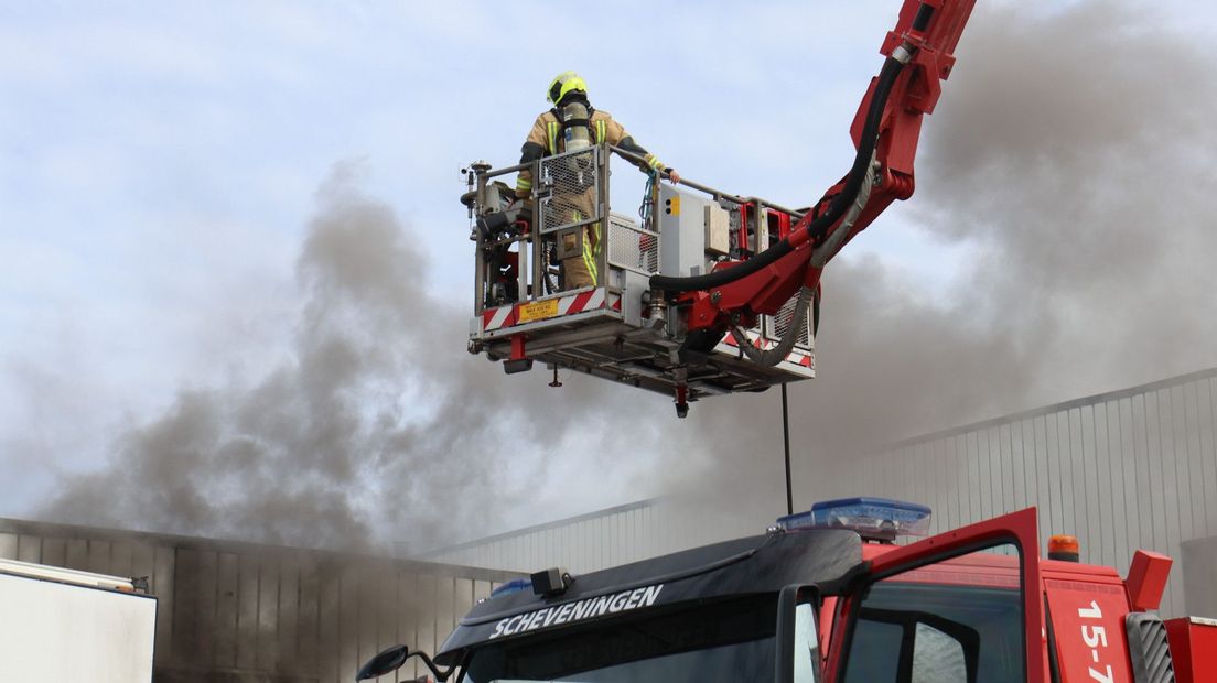 Brand op de Visafslag Scheveningen