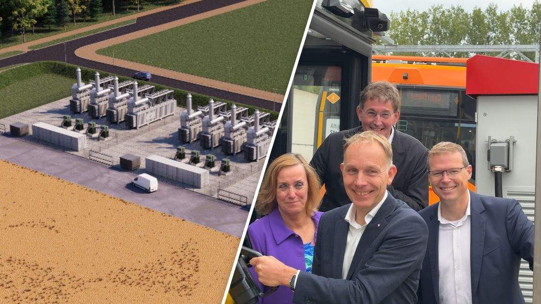De gasgenerator die bij strijkviertel komt en bestuurders bij de presentatie flexaanpak