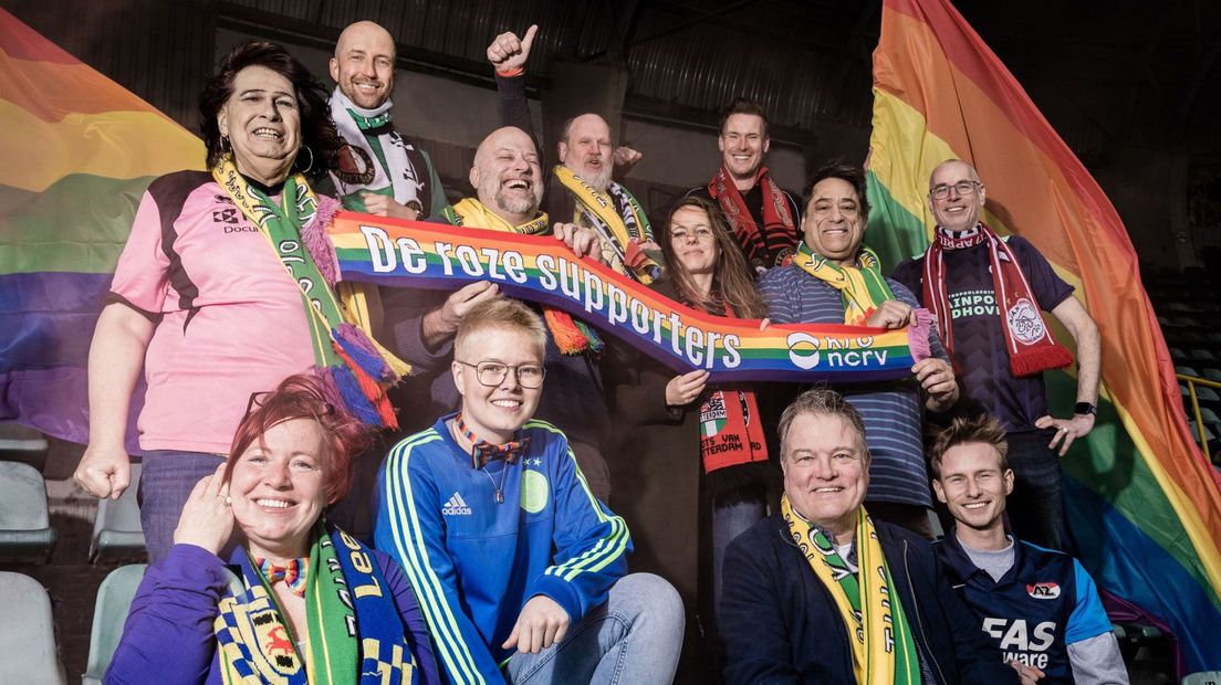 Queer-supporters van verschillende clubs in docu 'De Roze Supporter'