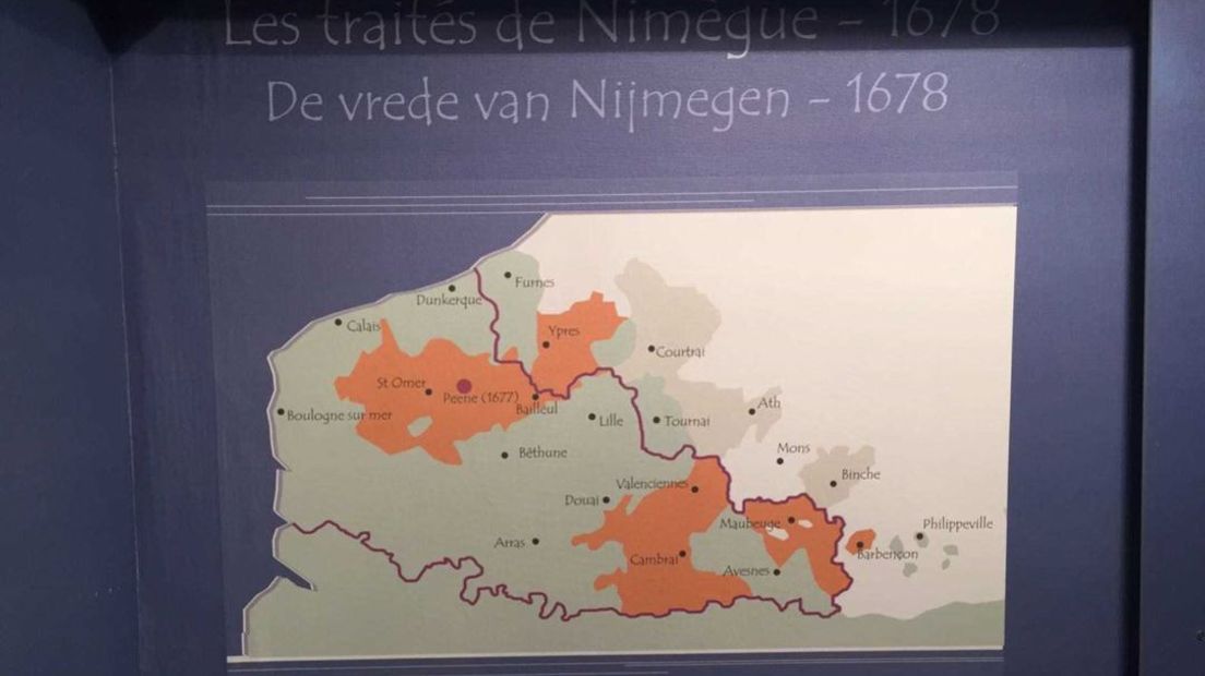 Kaart van de Vrede van Nijmegen.