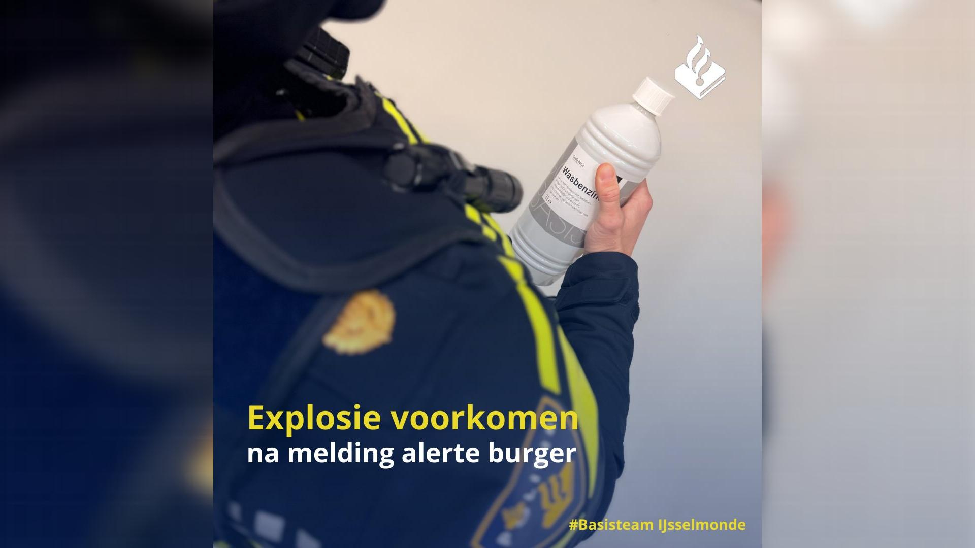 Een explosie is voorkomen nadat iemand melding had gemaakt van een verdachte situatie