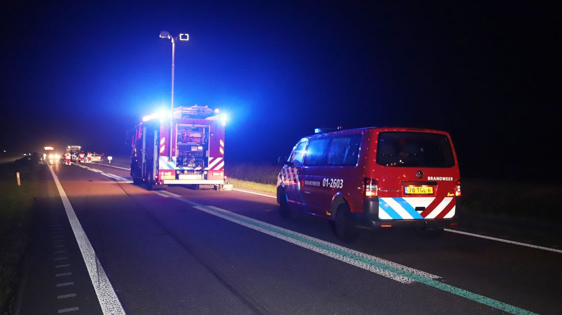 De brandweer op de N366