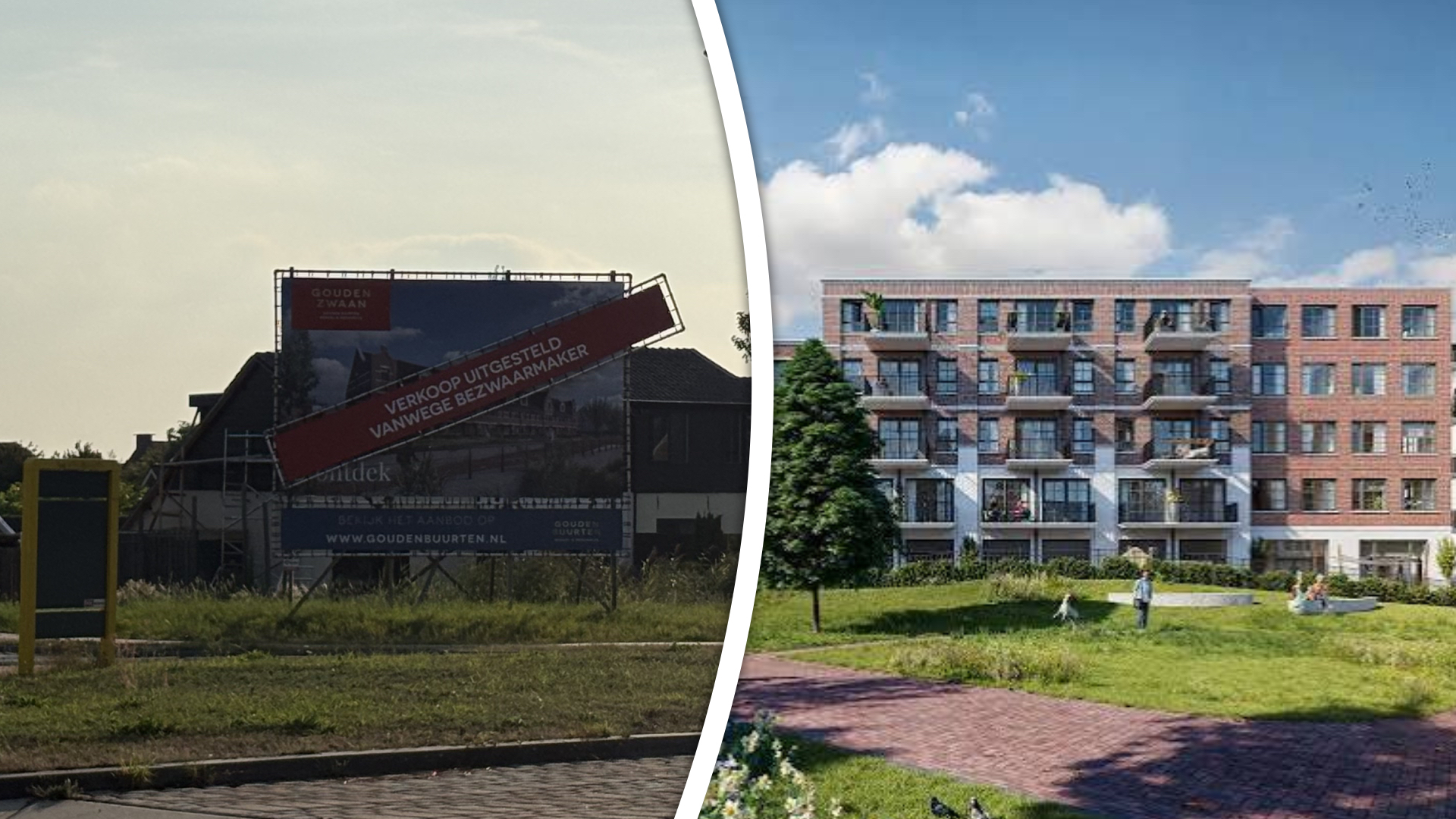 Bijna honderd nieuwe woningen worden tegengehouden door een bezwaarmaker.
