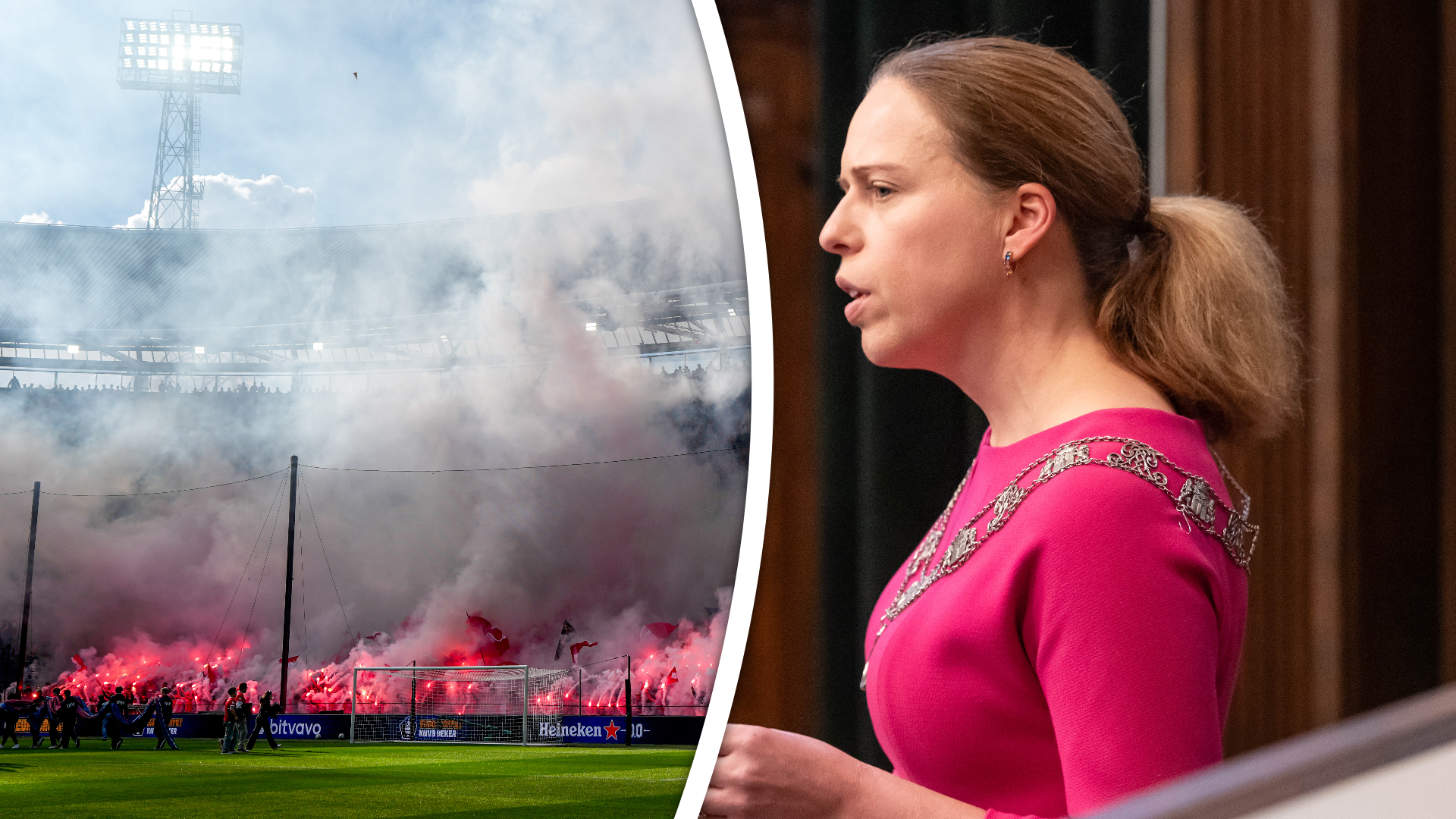 De bekerfinale tussen AZ en NEC werd meermaals gehinderd door vuurwerk, tot ergernis van burgemeester Schouten.