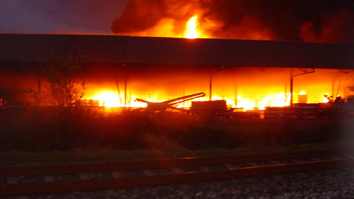 Hars in riolering door brand Gronsveld