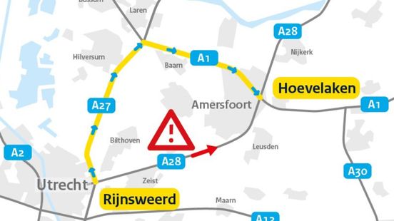 Vertraging A28 Utrecht-Amersfoort na ongeluk. Vertraging A28 Utrecht-Amersfoort na ongeluk.