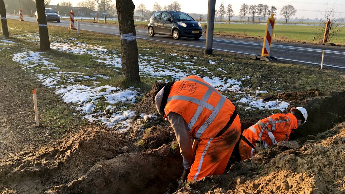 Aan het werk langs de N35