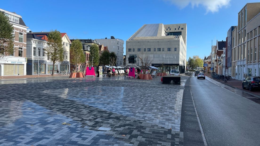 Het Damsterplein in de stad Groningen