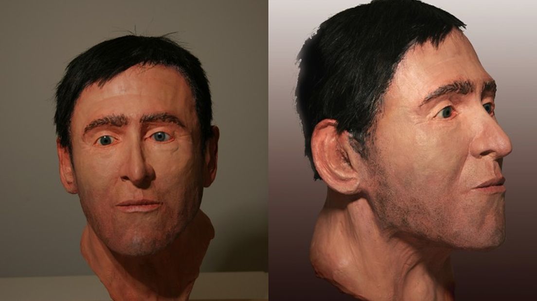 Reconstructie van het gezicht van de man.