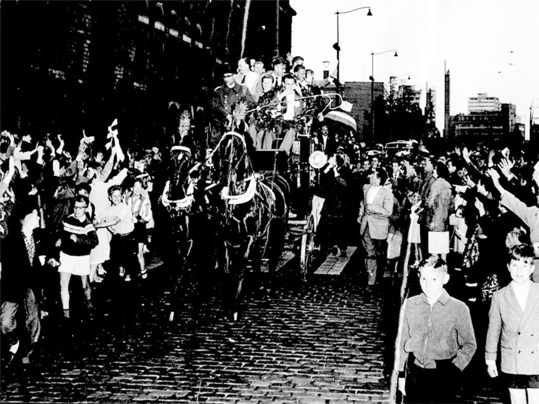 kampioensfeest Sparta op de Coolsingel in 1959