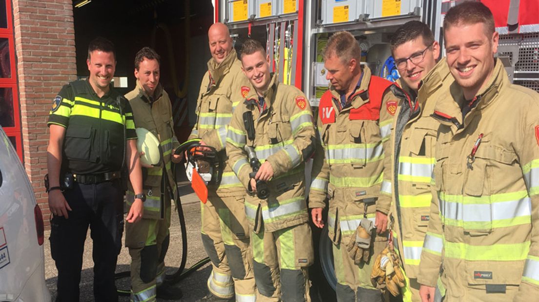 Een deel van het team van de brandweer in Veenendaal