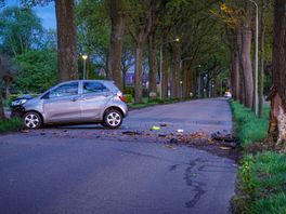 Auto botst tegen boom in Zuidlaren, bestuurder gewond