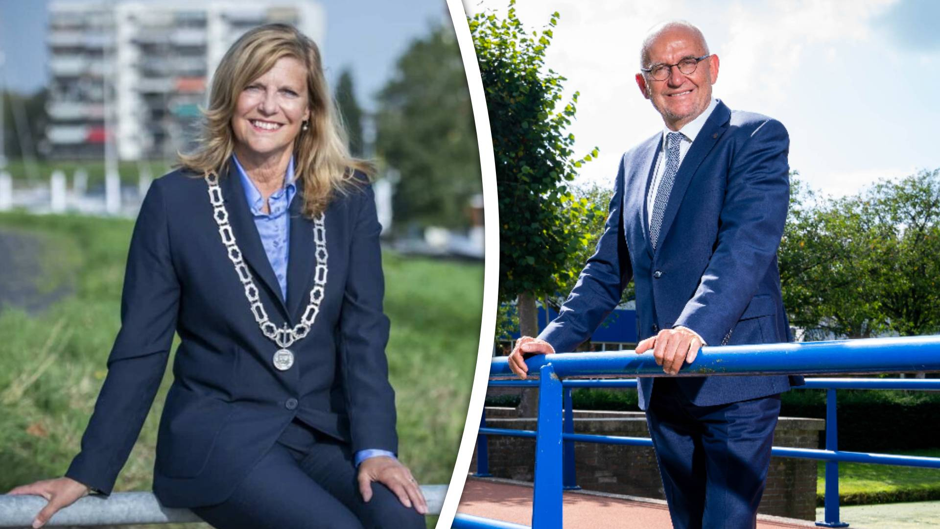 Burgemeester Margreet van Driel en waarnemend burgemeester Jan Heijkoop