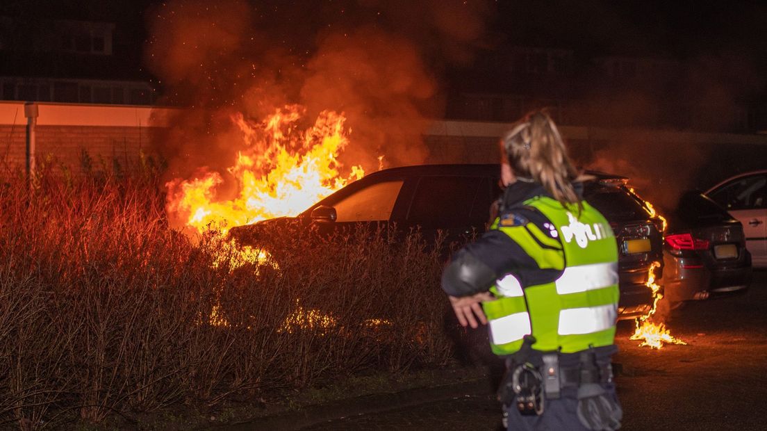 De autobrand in Woerden.