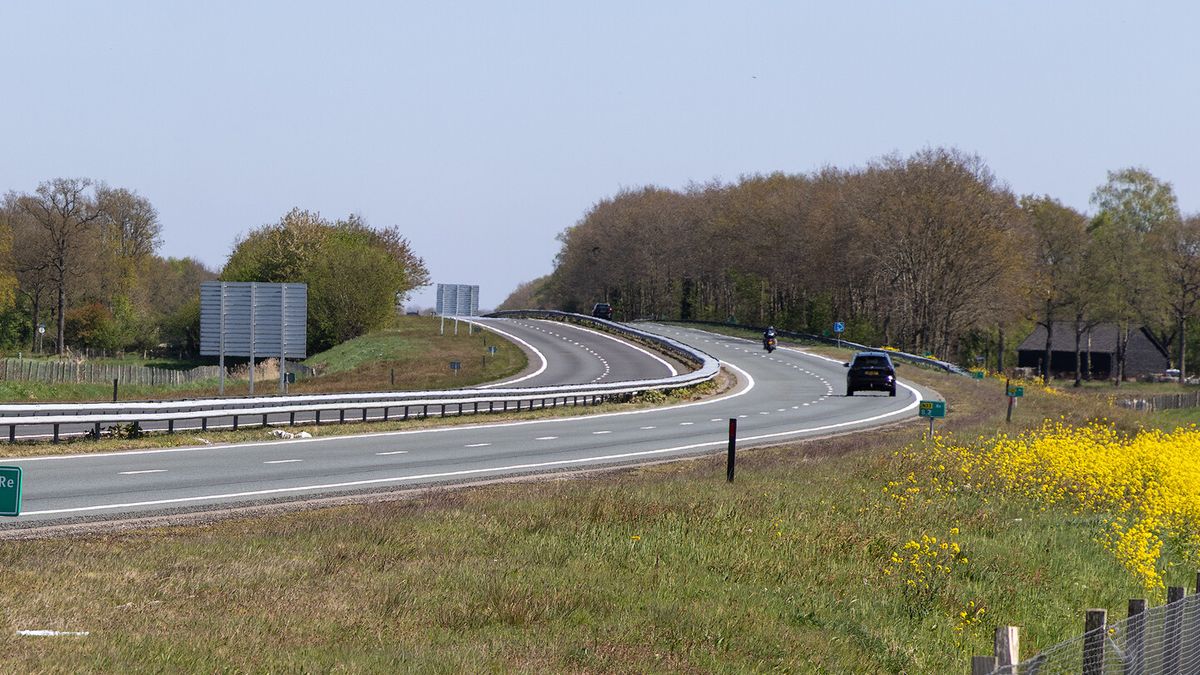 N33 dicht tussen Assen en Siddeburen
