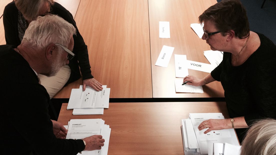 Stemmen tellen in Woerden.