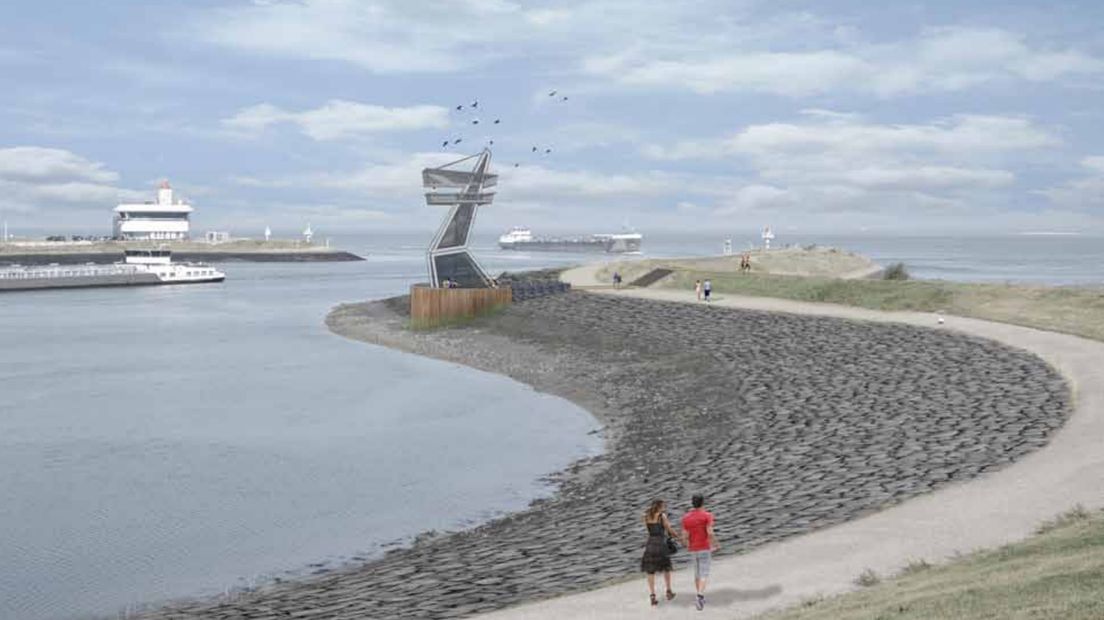 Het ontwerp voor de uitkijktoren uit 2017 dat in de prullenmand verdween