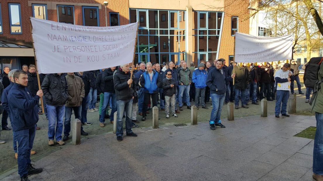 Het personeel van Cofely voerde eerder al actie (Rechten: RTV Drenthe / Nico Swart)