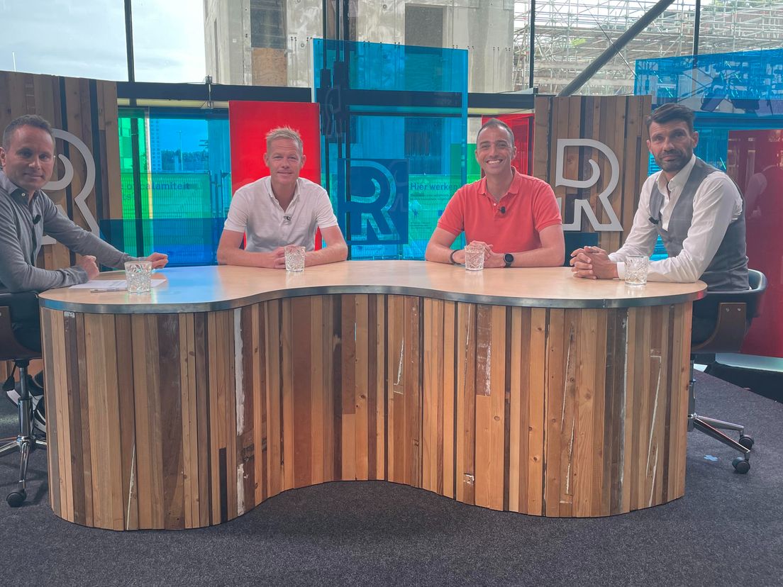 FC Rijnmond met van links naar rechts: Bart Nolles, Tom Beugelsdijk, Dennis Kranenburg en Geert den Ouden