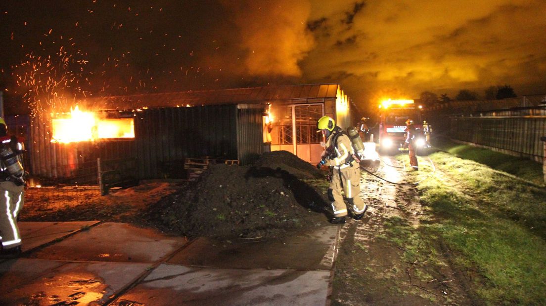 Brand bouwcontainer Pijnacker