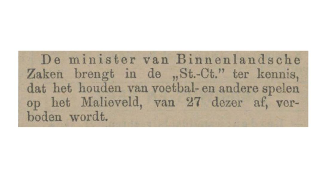Krantenartikel in de Haagsche Courant van 21 december 1898